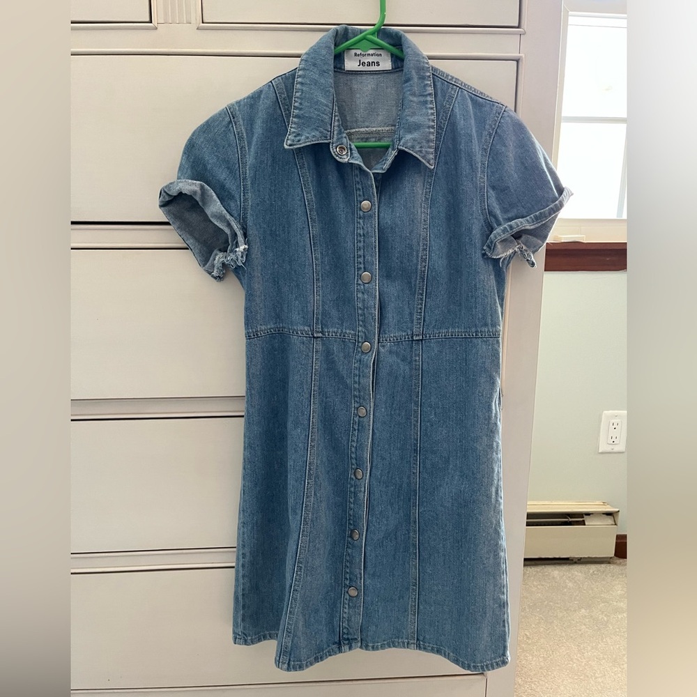 Reformation Denim Button Down Dress
